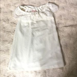 White dress with lace top
